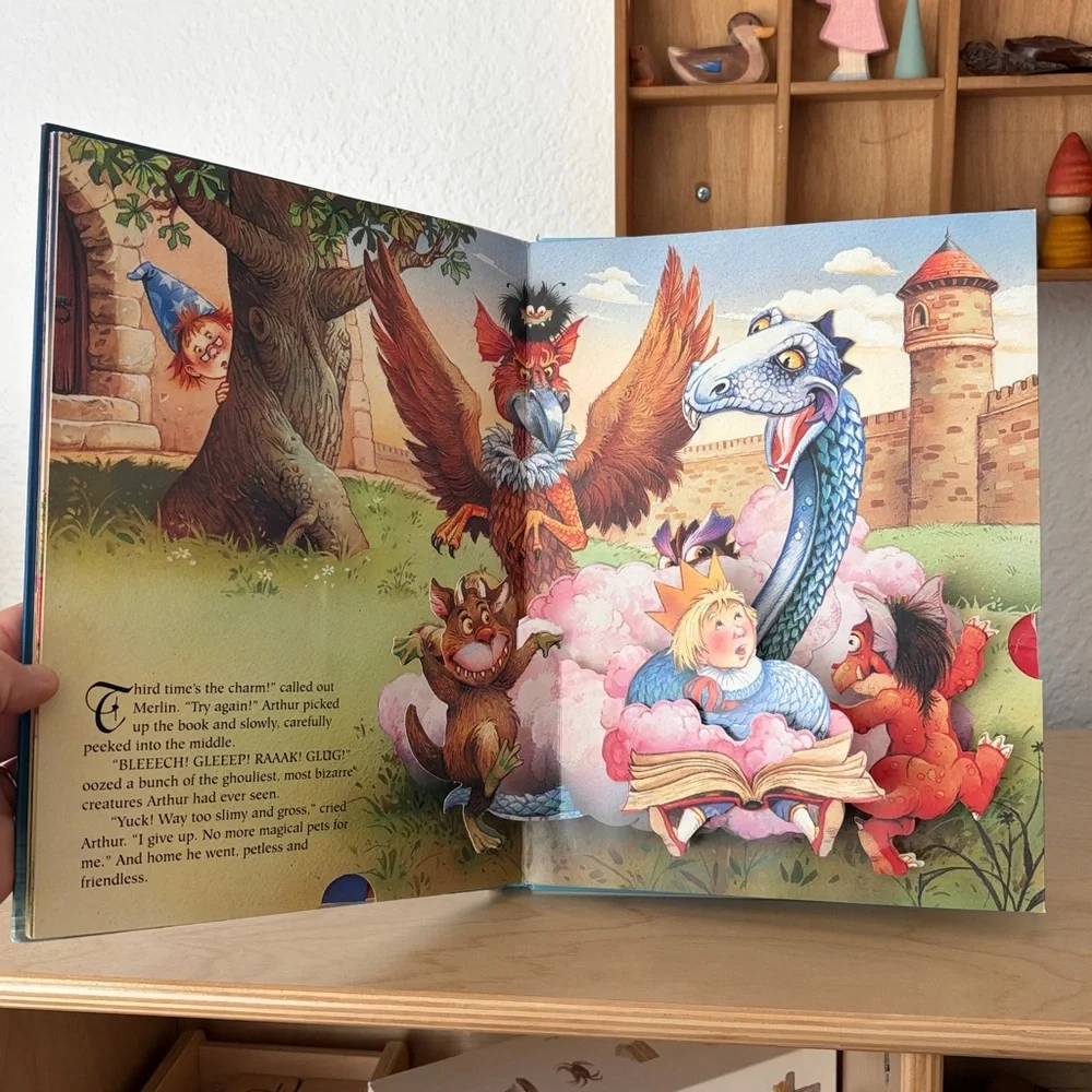 VINTAGE Little Merlin's Book of Magic Pets - Hardcover Pop-Up Book